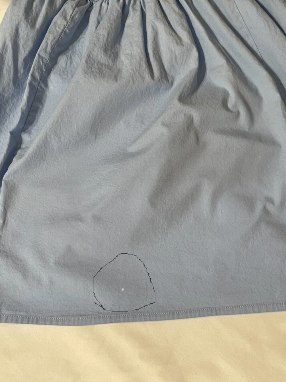 Sim & Sam Light Blue Dress, 100% Cotton, Puff Sleeves, Top Ties into Bowes Sz L - Picture 11 of 11